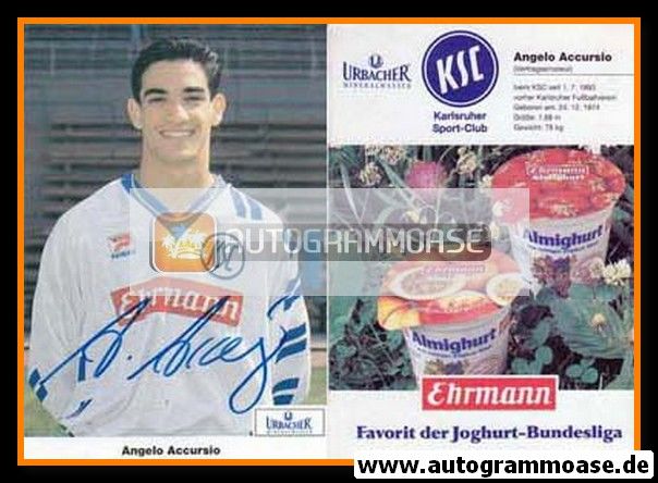 Autogramm Fussball | Karlsruher SC | 1993 | Angelo ACCURSIO