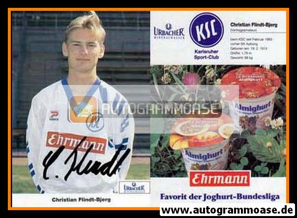 Autogramm Fussball | Karlsruher SC | 1993 | Christian FLINDT-BJERG